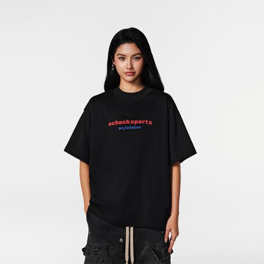 【Achock官方店】小高领基础标语印花短袖潮牌简约新款五分袖T恤 商品图1