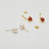 Pearl moments 珠玉系列 南红心形天然淡水珍珠耳环（两种佩戴方式），既可以完整佩戴，也可以只戴一对珍珠耳钉。 商品缩略图2
