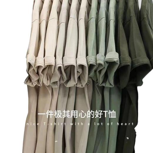 「200g重磅纯棉！数色可选」新疆棉重磅宽松打底衫 休闲基础短袖t恤复古纯色圆领日系男士上衣 商品图4