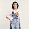谜底特色T恤短袖女2024夏季新品复古文艺风绣花宽松上衣242MT0659 商品缩略图0