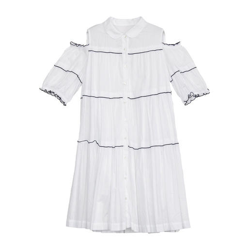 谜底露肩连衣裙2024夏季新品时尚宽松减龄娃娃裙中长裙242ML0637 商品图4