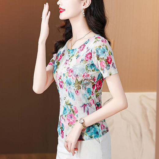 新款中年妈妈短袖T恤KQL-E73N8239 商品图2