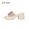 D:FUSE迪芙斯2024夏新款云感厚底膨胀感宽面烫钻凉拖鞋DF42110216 商品缩略图2