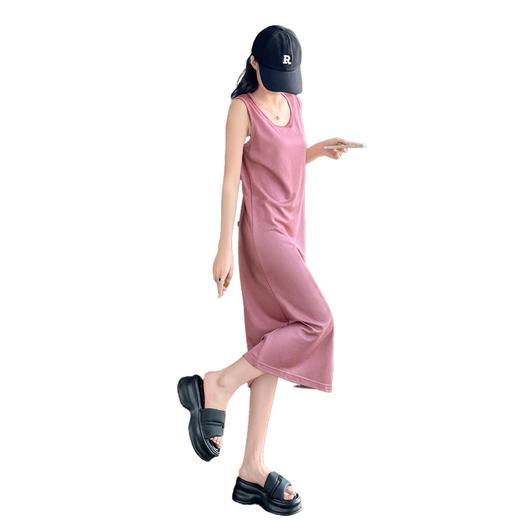 百媚生工艺背心裙显瘦针织吊带连衣裙G51 商品图4