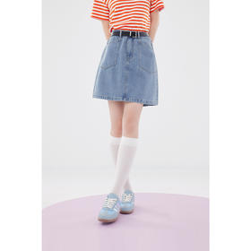 【严选】诗凡黎甜酷流行牛仔2024夏新款纯棉漂亮显瘦牛仔半裙SF5140751