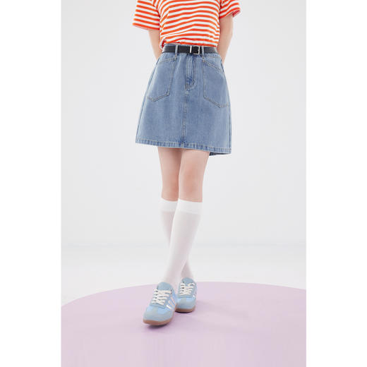 【严选】诗凡黎甜酷流行牛仔2024夏新款纯棉漂亮显瘦牛仔半裙SF5140751 商品图0