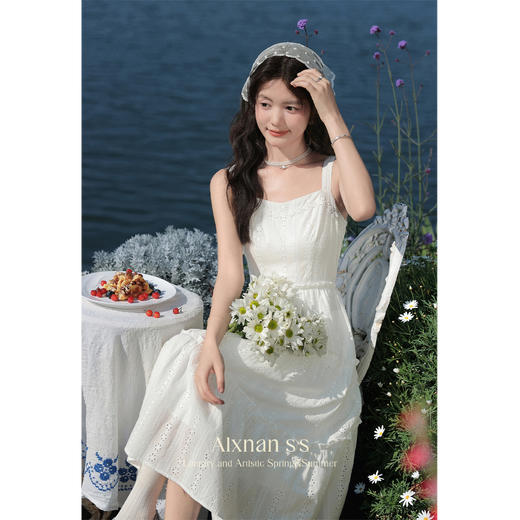 鹿向南「薄荷青柠」法式气质连衣裙套装2024夏季时尚通勤温柔裙子 商品图1