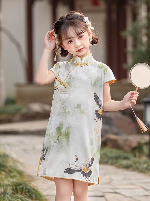 女童短袖旗袍裙24年夏季新款儿童中国风连衣裙复古宝宝汉服网红仙 _HLY 商品图1