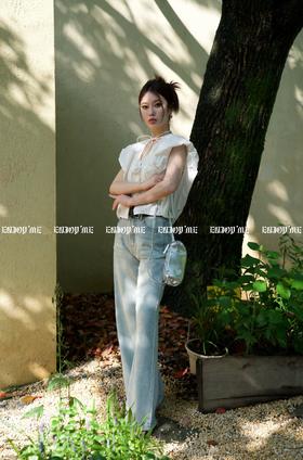 【门店同款】ENJOY夏季蝴蝶结印花阔腿裤 157405508