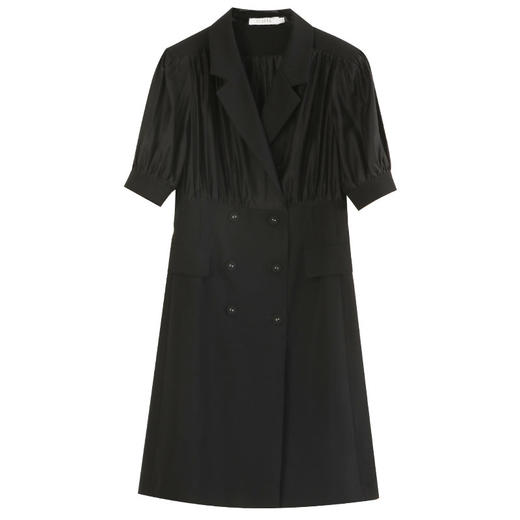 玳莎收腰双排扣西装裙2024夏季新款时尚通勤气质短袖中长款连衣裙  EB35104 商品图4