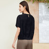 玳莎真丝连肩袖小衫女2024新款夏季宽松设计感小众桑波缎圆领上衣  EB31203 商品缩略图3