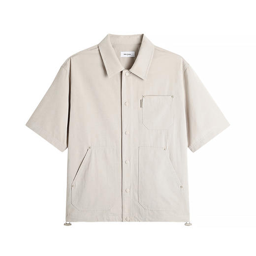 HIM漢崇  简约口袋宽松短袖衬衫设计感工装休闲衬衣男 2026春季 商品图4