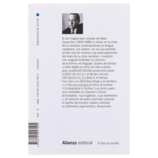 【中商原版】阿莱霍 卡彭铁尔 时间之战 西班牙文原版 GUERRA DEL TIEMPO Y OTROS RELATOS ALIANZA BOLSILLO 商品图1