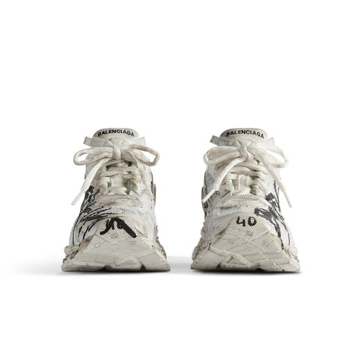 BALENCIAGA 巴黎世家 男士涂鸦徽标网布运动老爹鞋 白色 772774 W3RBQ 9010 商品图1