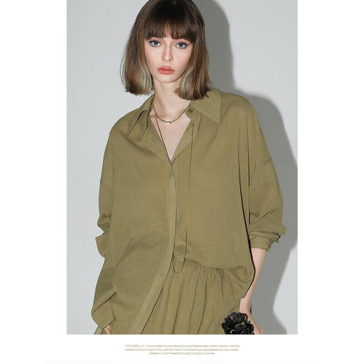 COCOBELLA松弛感穿搭轻薄遮阳衬衫女宽松休闲气质衬衣SR3025D 商品图1