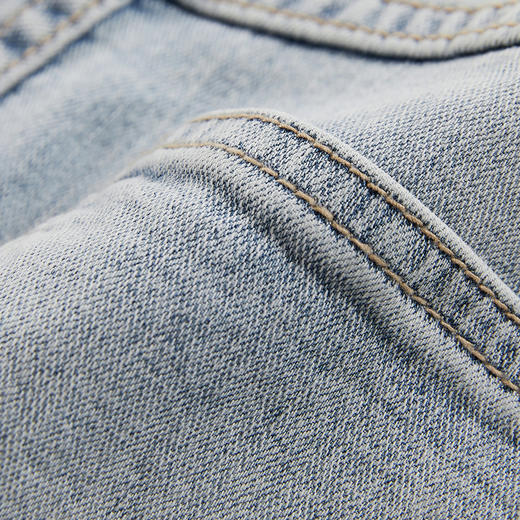 谜底A型短裤女2024年夏季新品复古风高腰百搭拼色牛仔裤242MK0588 商品图3