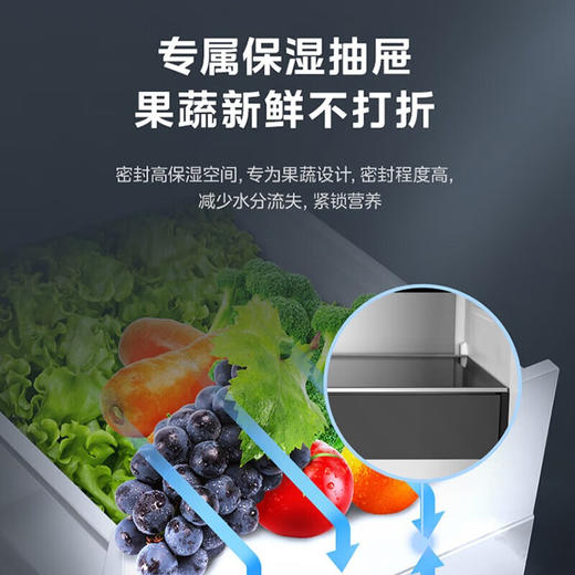 美的十字对开门四门风冷无霜零距离嵌入式一级能效无霜智能家用电冰箱 433升底部散热BCD-433WUSGPZM极地白 商品图4