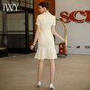 IWY/新款黄色连衣裙短袖时尚气质显瘦优雅蝴蝶领高级约会女神范裙Q1065 商品缩略图2