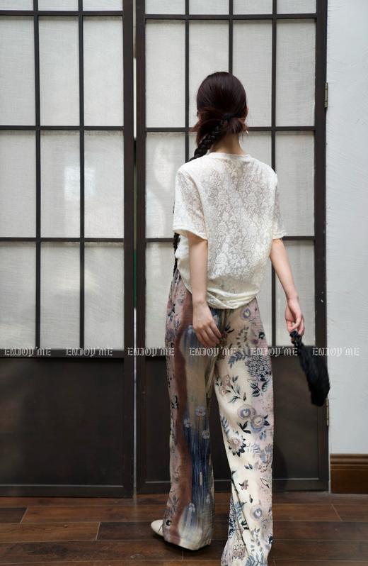 【门店同款】ENJOY夏季云敛-艺术感印花长裤 157500943 商品图1