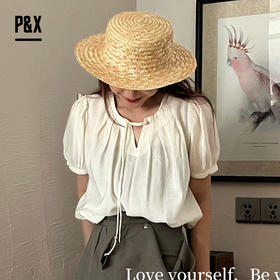 P&X设计师女装夏季韩版百搭时尚短款上衣衬衫 824228169 杏色