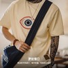 马登工装 美式复古守护之眼刺绣T恤米白色重磅纯棉短袖体恤衫男夏 商品缩略图4