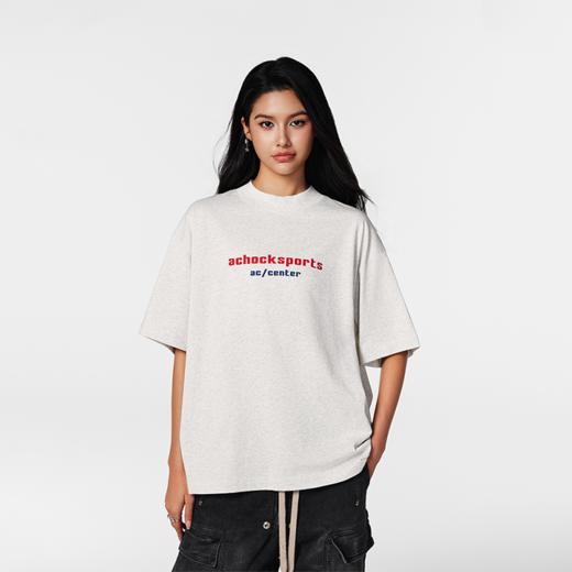 【Achock官方店】小高领基础标语印花短袖潮牌简约新款五分袖T恤 商品图0