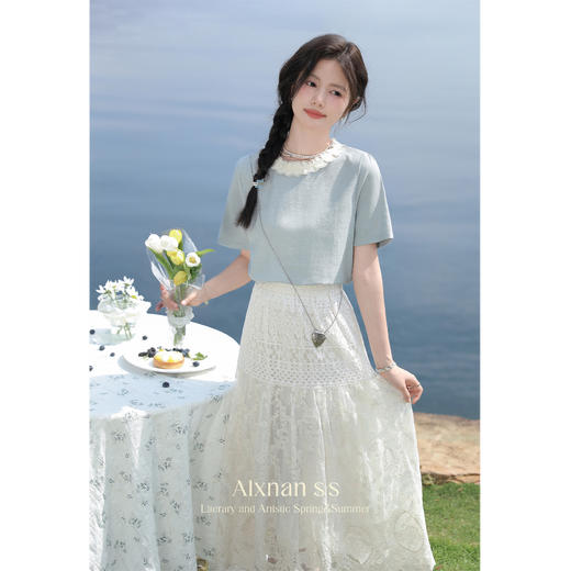 鹿向南「纯真年代」法式A字蕾丝半身裙2025夏季新款气质百搭长裙 商品图1