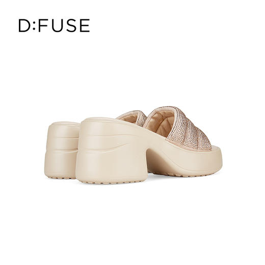 D:FUSE迪芙斯2024夏新款云感厚底膨胀感宽面烫钻凉拖鞋DF42110216 商品图1