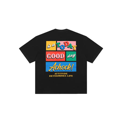 【Achock官方店】潮牌复古撞色字母数码印花新款短袖美式街头T恤 商品图3
