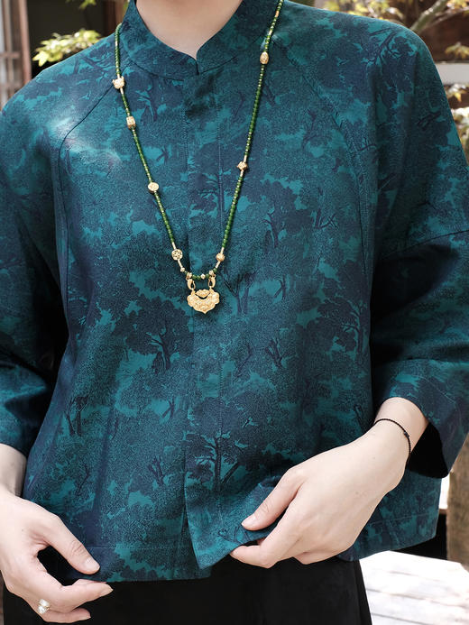 盛唐婧 |真丝宋锦发财树对襟上衣 商品图2