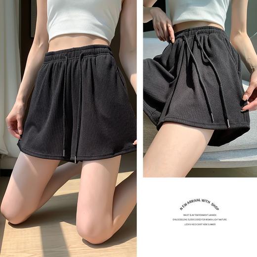 【超显瘦！“能吃肉”的冰丝短裤】冰爽轻薄，垂感舒适，高腰+A字版型，显高显腿长！运动女夏季薄款大码休闲阔腿裤宽松a字辣妹热裤子 商品图1