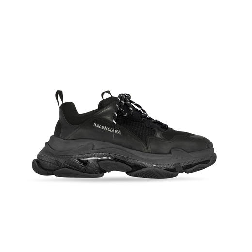 BALENCIAGA 巴黎世家 男士 Triple S 网布运动老爹鞋 黑色 541624 W2FB1 1000 商品图0