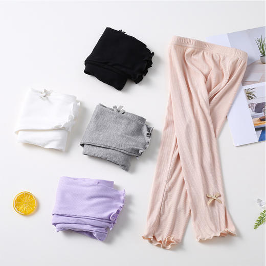 【夏季打底裤，精选莫代尔，高弹不紧绷】女童七分裤 夏季薄款打底裤 儿童莫代尔 宝宝百搭防蚊裤 夏天修身裤子 透气舒适凉爽-QQ 商品图2