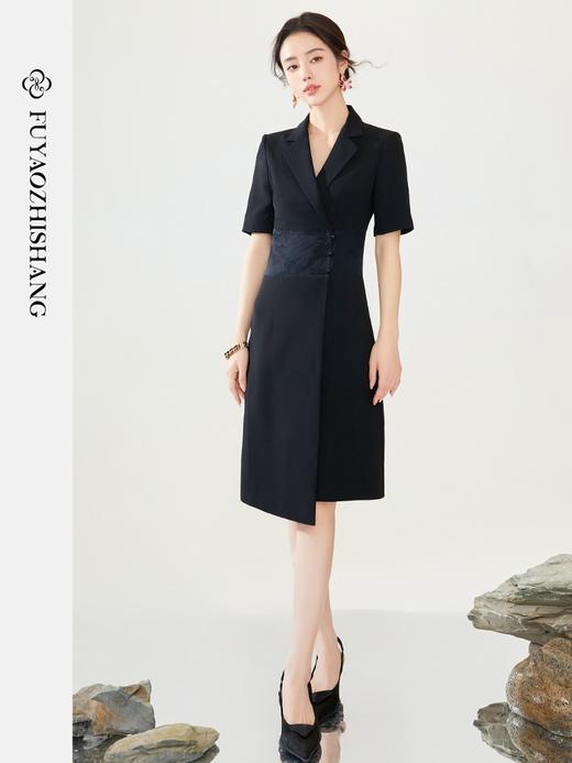 IWY/扶摇系列 黑色夏季高级感新中式拼接西装裙FYQ314 商品图3