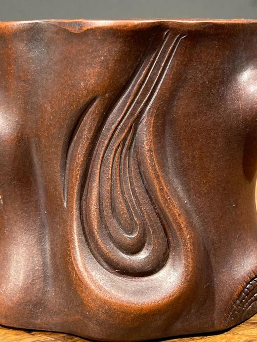 紫砂刻梅花树桩形笔筒，顺丰包邮 商品图11