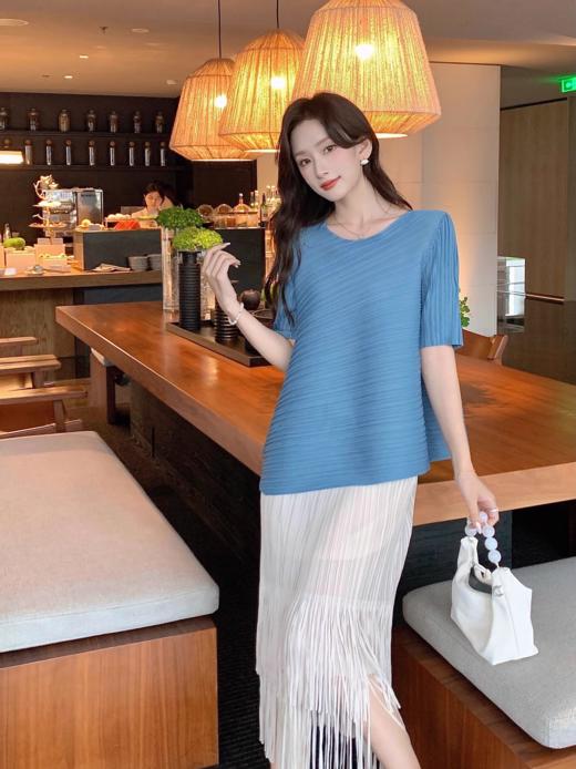 张心子【气质拿捏】法式名媛肌理感上衣女短袖夏季新款洋气小衫潮 U2404095 商品图1