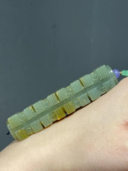 褐沁和田青玉琮式吊坠，顺丰包邮 商品图2