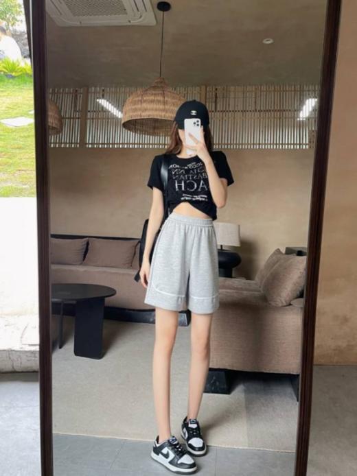 🎈【骆柒柒奶油系•云朵小标短裤8066】✅ 自带空气层面料❗️柔软级的天花板 ✅ 高腰、阔腿、简单素净的款一点也不挑人🔥 商品图5