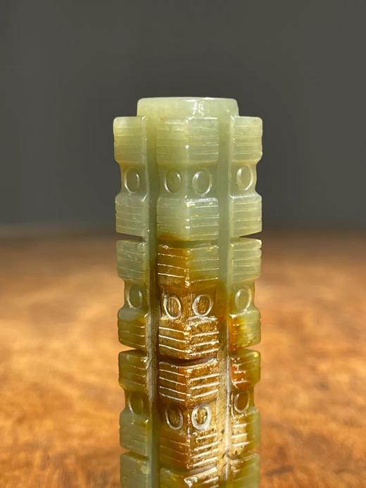 褐沁和田青玉琮式吊坠，顺丰包邮 商品图10