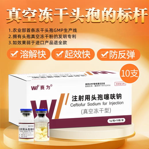 头孢噻呋钠注射兽用1g速溶真空冻干粉母猪牛羊呼吸道消炎兽药正品 商品图8