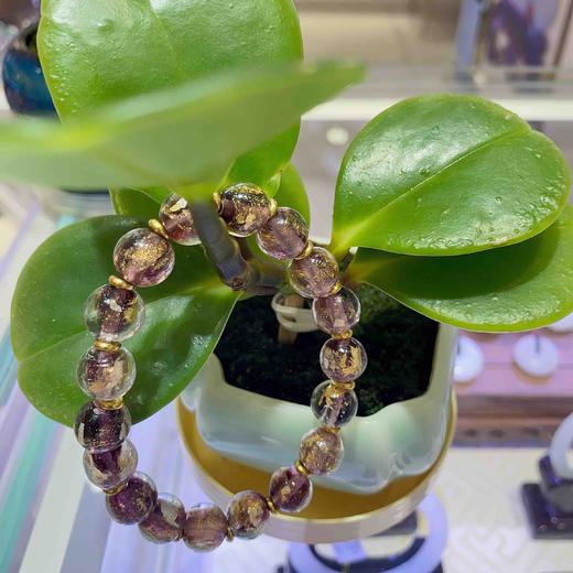米纳斯香芋色系香灰琉璃手串 商品图1
