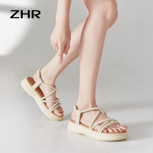 ZHR则则厚底罗马凉鞋2024夏季新款时尚百搭沙滩凉鞋简约休闲女鞋 商品图8