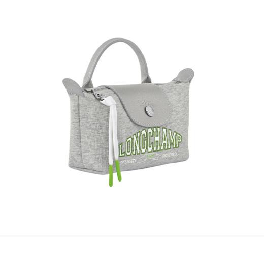 LONGCHAMP 珑骧 2024春夏新品 女士Le Pliage 系列LOGO印花迷你饺子手提包 灰色 34175HEA 112 商品图2