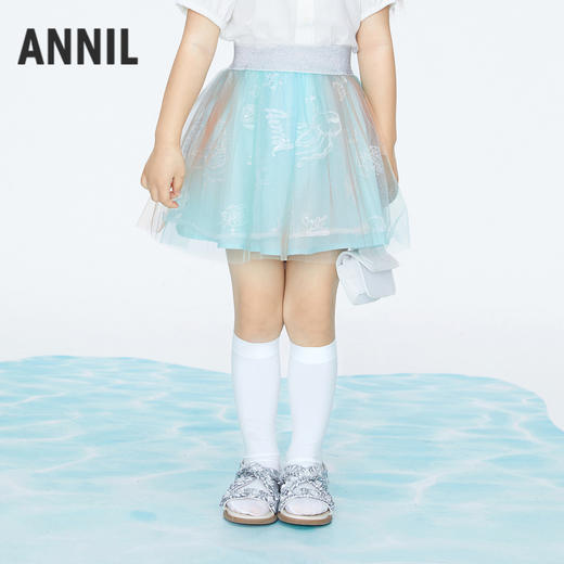 女童轻盈网纱半裙夏季新款安奈儿童装实体店同款XG423718 商品图0