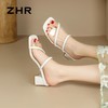 ZHR则则休闲高级唯美凉鞋女2024新款透明一字带粗跟凉拖简洁优雅 商品缩略图9