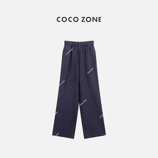 COCO ZONE"山本3.0"女士条纹休闲裤松紧腰百搭通勤直筒裤CC1B0651 商品图0