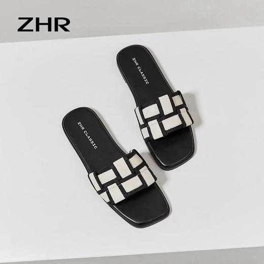 ZHR法式高级感平底凉拖鞋女夏小香风2024新款网红外出海边沙滩鞋 商品图3