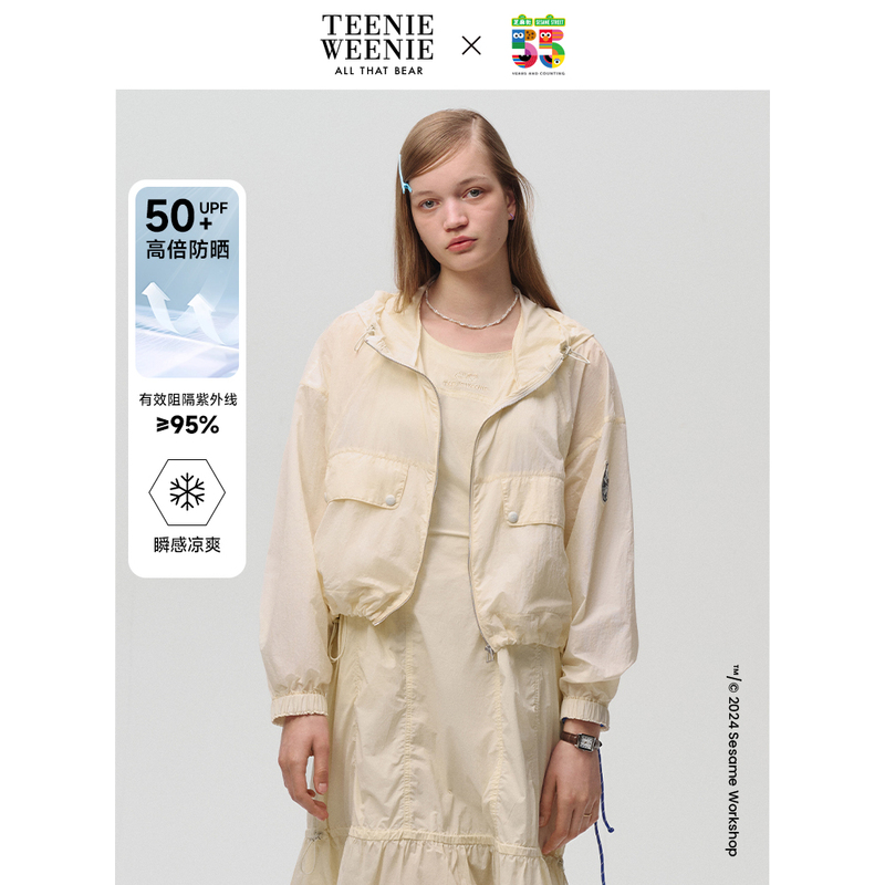 Teenie Weenie小熊卡通防晒服女夏季女外套TTJK242501L