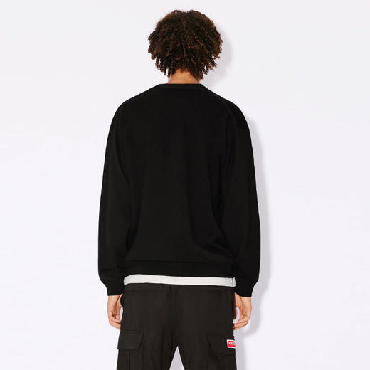 KENZO 高田贤三 男士“BOKE FLOWER”徽章刺绣羊毛长袖针织开衫 黑色 FE55 CA381 3LB 99J 商品图2