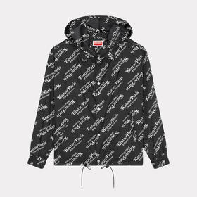 KENZO 高田贤三 男士字母徽标印花连帽拉链外套 黑色 FE55 BL163 9NU 99
